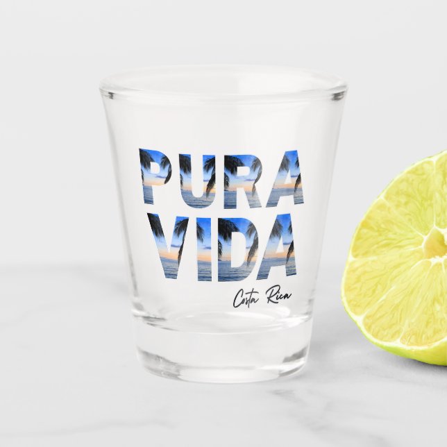 Verre A Shot Plage tropicale de Pura Vida Costa Rica (Devant)