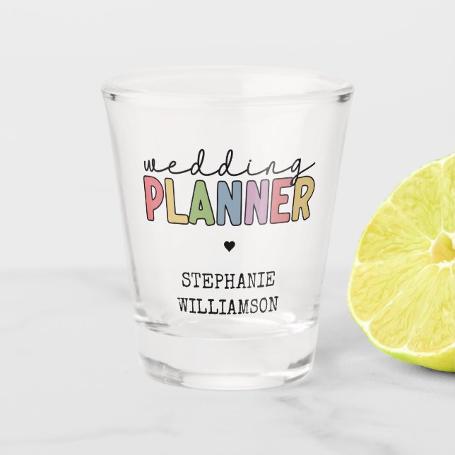 Verre A Shot Planificateur d'événements de mariage personnalisé (Devant)