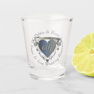 Verre A Shot Plus grand "Notre 6e anniversaire de sucre et de f