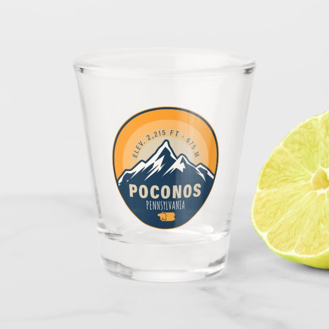 Verre A Shot Poconos Mounts Pennsylvanie Randonnée ours coucher (Devant)