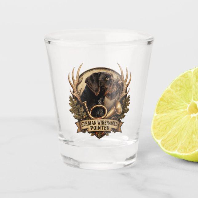 Verre A Shot Pointer allemand à poil dur (Devant)
