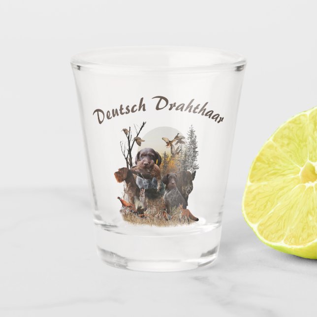 Verre A Shot Pointeur À poils durs allemand (Devant)
