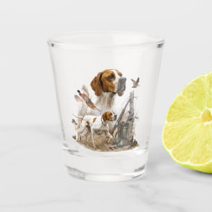 Verre A Shot Pointeur anglais, chasse aux oiseaux 