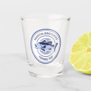 Verre A Shot Poisson de basse bleue de pêcheur personnalisé