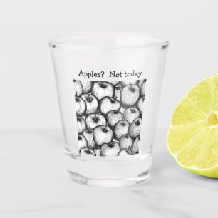 Verre A Shot Pommes amusantes Noir Blanc Encre Personnalisée