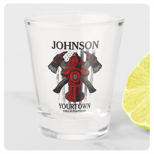Verre A Shot Pompier NOM Caserne de pompiers Bouche d'incendie