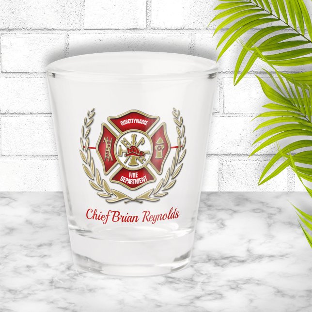 Verre A Shot Pompier personnalisé de la Croix de Malte (Créateur téléchargé)