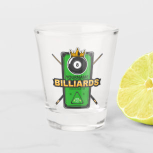 Verre A Shot Pool Hall personnalisé NOM 8 Ball Crown Billiards
