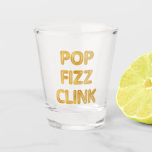 Verre A Shot Pop Fizz Clink Typographie moderne Réveillon du No