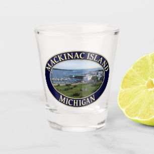 Verre A Shot Port de Mackinac Island et lac Huron dans le Michi