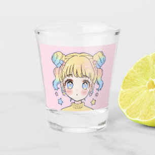 Verre A Shot Portrait de fille étoile pastel Kawaii