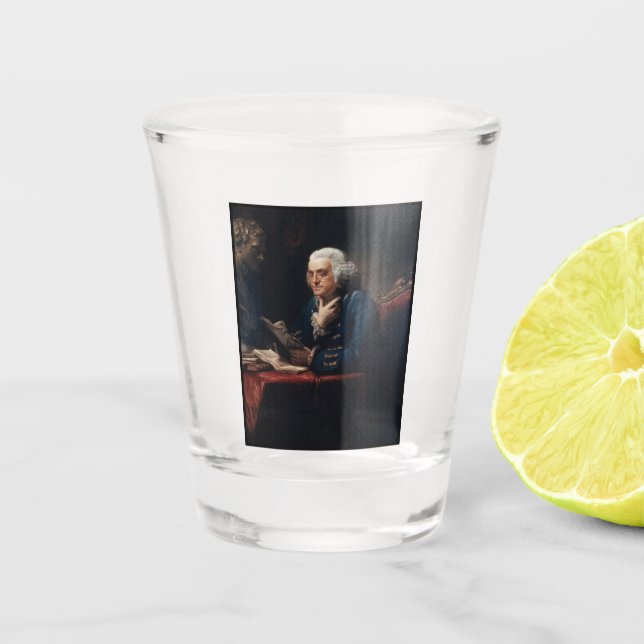 Verre A Shot Portrait en miniature, Benjamin Franklin Père fond (Devant)