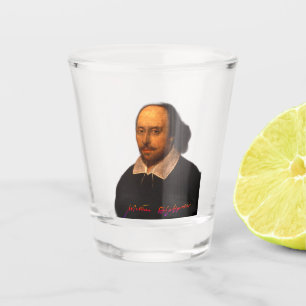 Verre A Shot Portrait et signature de Shakespeare