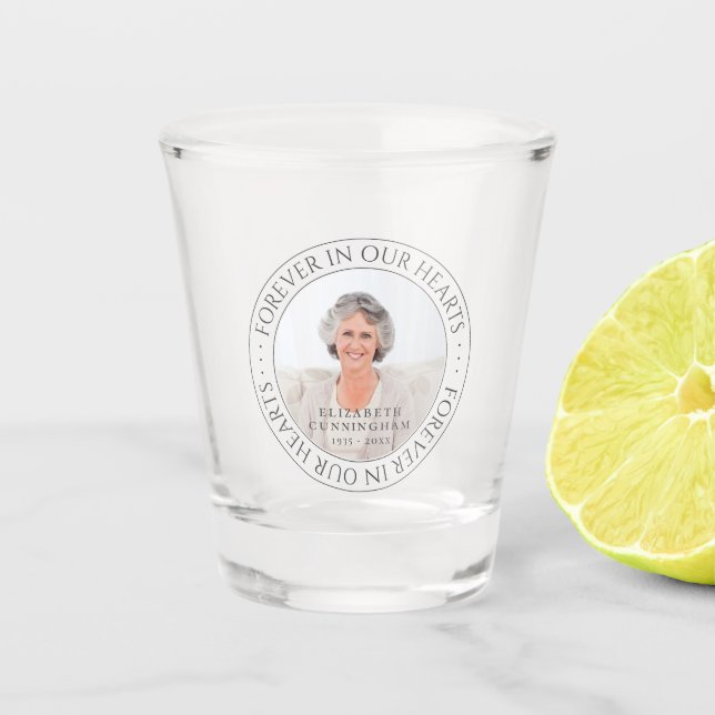 Verre A Shot Pour toujours dans nos coeurs Mémorial Élégante ph (Devant)
