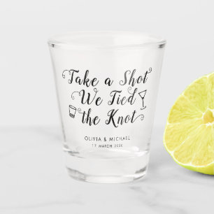Verre A Shot Prendre un coup de fil le noeud Mariage boire Favo