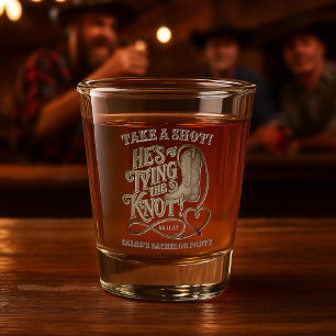 Verre A Shot Prenez un Shot pour le Mariage Cowboy Enterrement
