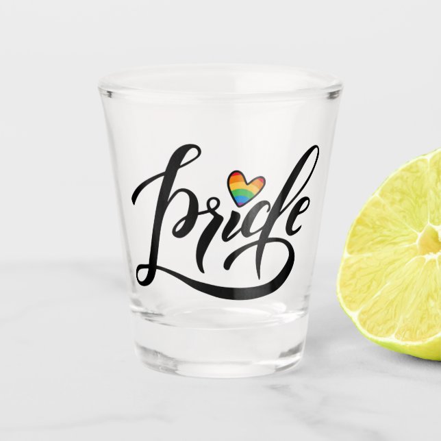 Verre A Shot Pride Script Heart (Devant)