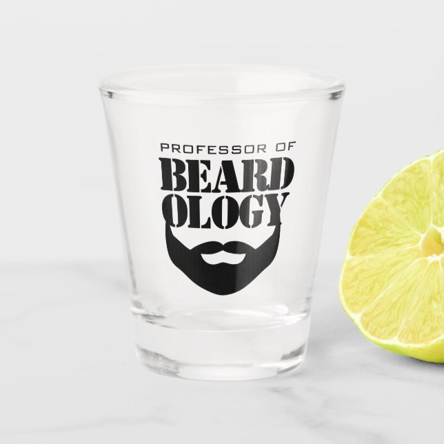 Verre A Shot Professeur amusant de Beardologie (Devant)