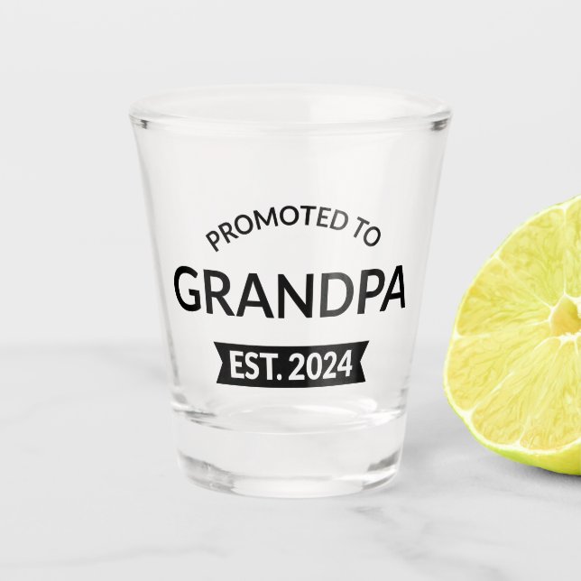 Verre A Shot Promu À Grand-Père Est. 2024 II (Devant)