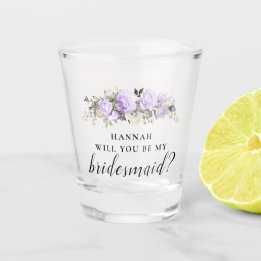 Verre A Shot Proposition d'une servante d'État florale pourpre