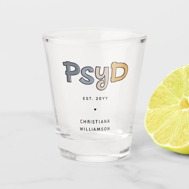 Verre A Shot Psychologue PsyD sur mesure (Devant)