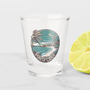 Verre A Shot Punta Cana République Dominicaine Insigne d'Art Vo