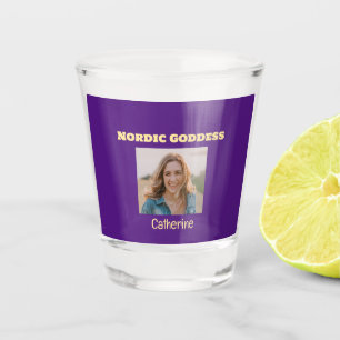 Verre A Shot Purple et Gold Déesse nordique Photo personnalisée