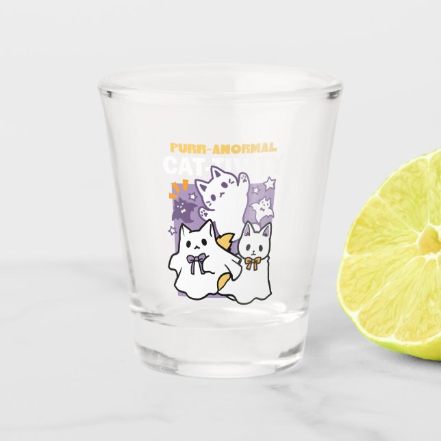 Verre A Shot Purr-anormal Cat-tivity - Halloween Cat Design (Devant)