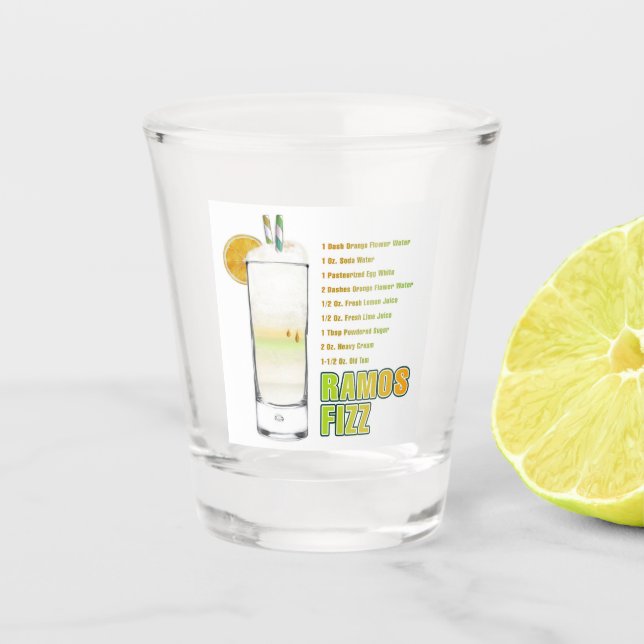 Verre A Shot Ramos Gin Fizz Cocktail Recette Art (Devant)