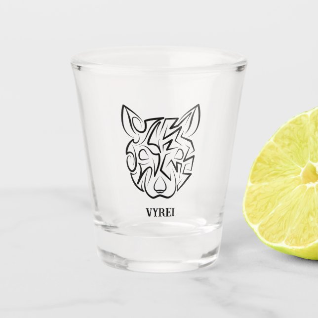 Verre A Shot Rat tribal noir et blanc (Devant)
