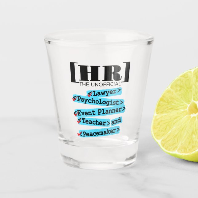 Verre A Shot Ressources humaines RH non officielles amusantes (Devant)