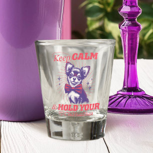 Verre A Shot Retro Bowtie Chihuahua Graphisme - Conserver la ci