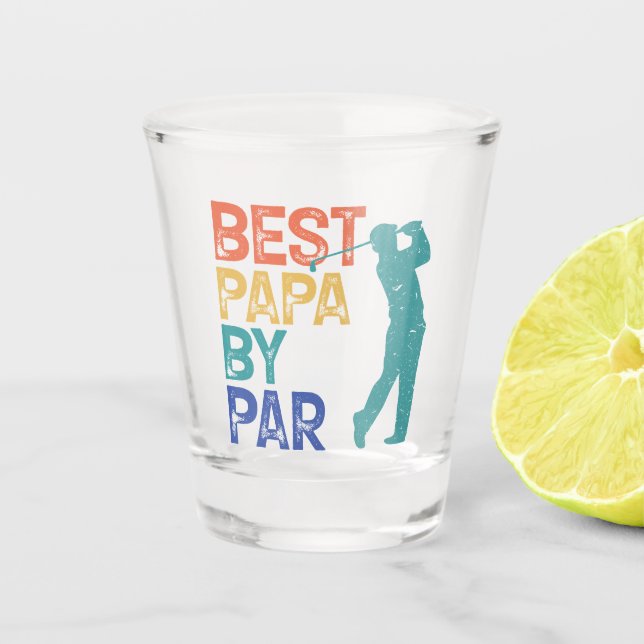 Verre A Shot Retro Golfer - Meilleur Papa Par Par (Devant)