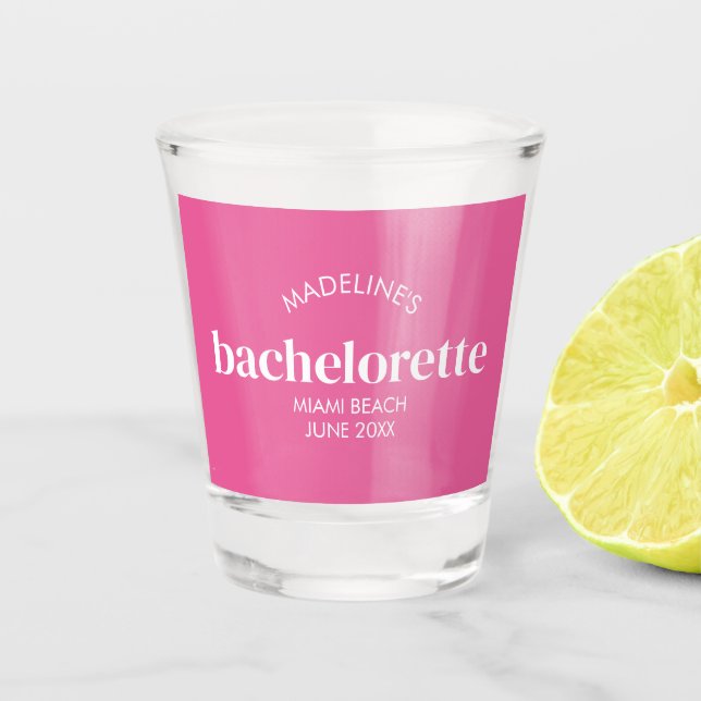Verre A Shot Retro Moderne Rose Clair Enterrement de Vie de Jeu (Devant)