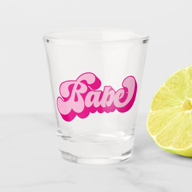 Verre A Shot Retro Style Hot rose Babe Bachelorette Party (Devant)