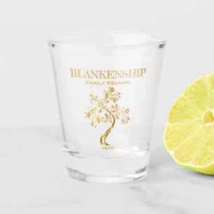 Verre A Shot Reunion familiale personnalisée Arbre d'or noir Ar