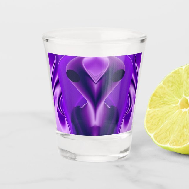 Verre A Shot Rêves arc-en-ciel violet 3D, Alien (Devant)