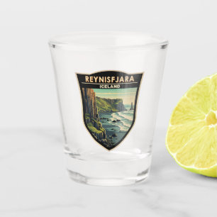 Verre A Shot Reynisfjara Beach Islande Travel Art Vintage