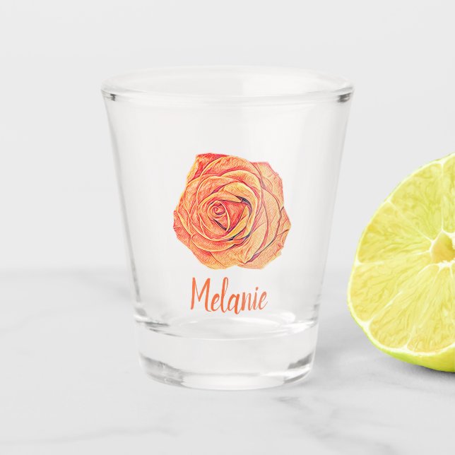 Verre A Shot Rose de Tangerine tropicale (Devant)