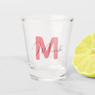 Verre A Shot Rose, nom et bachelorette initiale