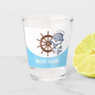 Verre A Shot Roue de gouvernail-dauphin