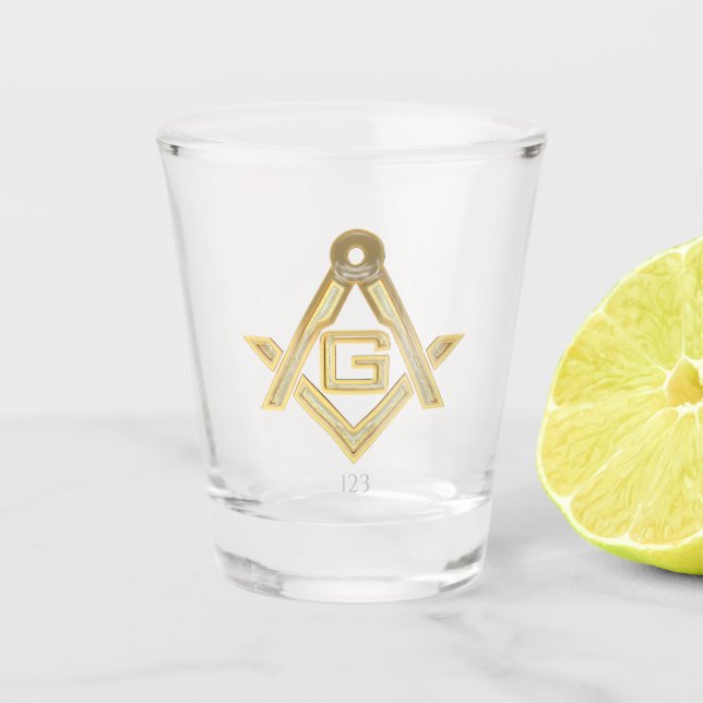 Verre A Shot Ruée d'or masonique (Devant)