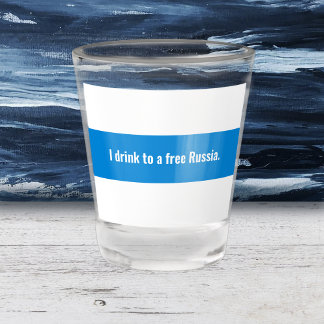 Verre A Shot Russie Anglais démocratique - Blanc Bleu Blanc dra