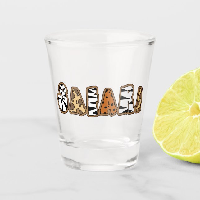 Verre A Shot Safari en lettres Posters de animaux (Devant)