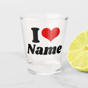 Verre A Shot Saint-Valentin personnalisable Je t'aime Cœur Pers
