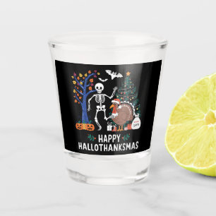 Verre A Shot Saison de fêtes de Hallothanksmas Joyeux Cadeau d'