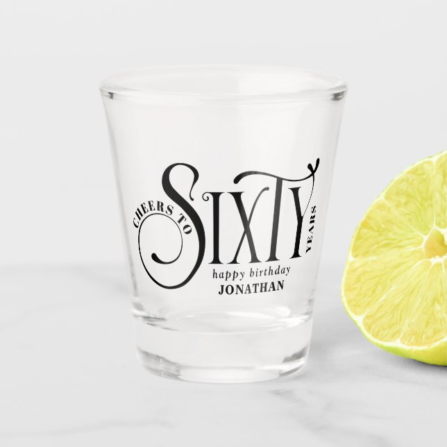 Verre A Shot Salue À Soixante Anniversaire (Devant)