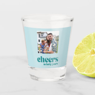 Verre A Shot Salutations à 40 ans, turquoise retro Glacière pho