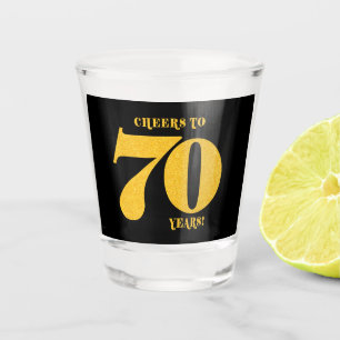 Verre A Shot Salutations à 70 Ans Seventieth Anniversaire