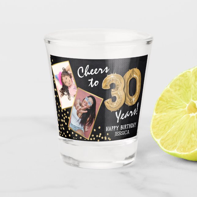 Verre A Shot Salutations aux années 30e anniversaire 2 Photo (Devant)